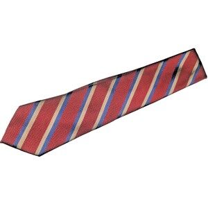 Jos. A. Bank Reserve 100% Silk Tie - Red Blue Gold Diagonal Stripe Pattern